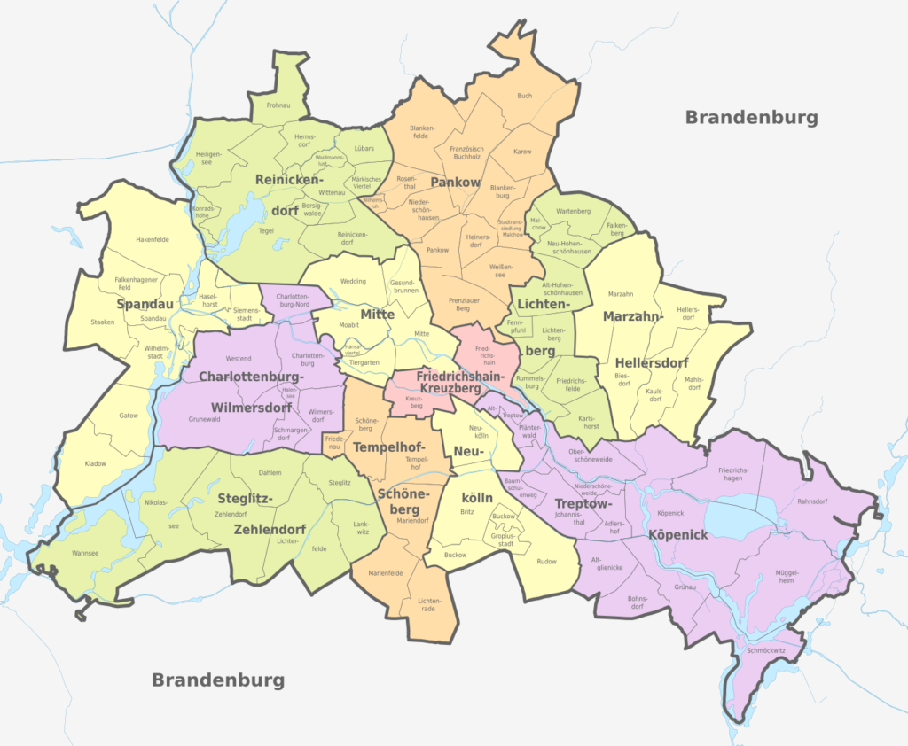 Die Bezirke und Ortsteile Berlins. Karte: TUBS / https://creativecommons.org/licenses/by-sa/3.0/deed.de 